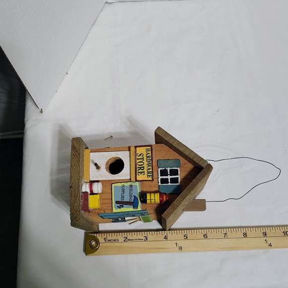Rustic Wooden Birdhouse Hardware Store Building Supplies Farm Equipment Decor - Picture 7 of 7